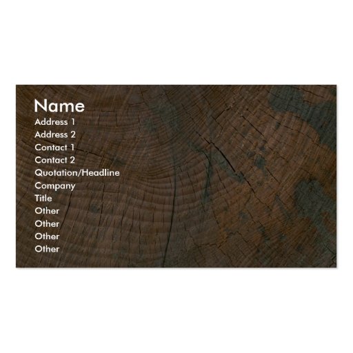 Log, grain business card template (front side)