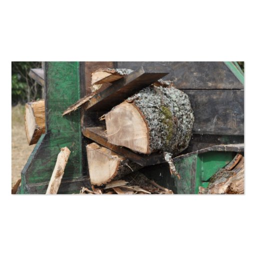 Log splitter business card (front side)