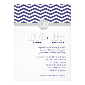 Logan Chevron | navy grey BASIC WHITE PAPER Custom Announcements