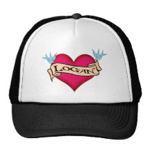Logan - Custom Heart Tattoo T-shirts & Gifts Mesh Hats