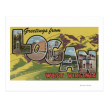 Logan, West Virginia - Large Letter Scenes Postcard