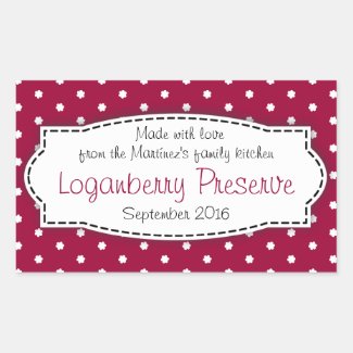Loganberry preserve label