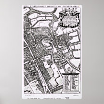 Loggan's map of Oxford, Western Sheet Print