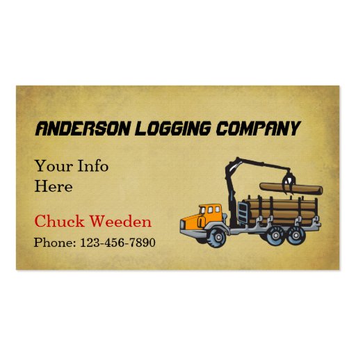 Logging Company Business Cards (front side)