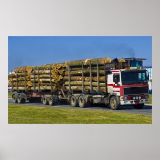 logging truck print