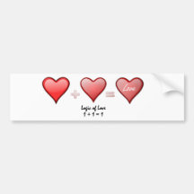 Logic of Love- One Plus One Becomes One Bumper Sticker