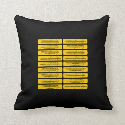 Logical Fallacies - Just Say No Throw Pillows Zazzle