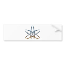 Logidea atheist atomic symbol bumper sticker
