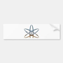 Logidea atheist atomic symbol bumper sticker