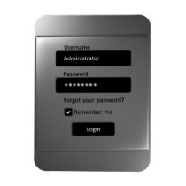 Login form on digital screen magnet