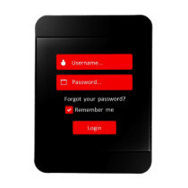 Login form on digital screen magnet