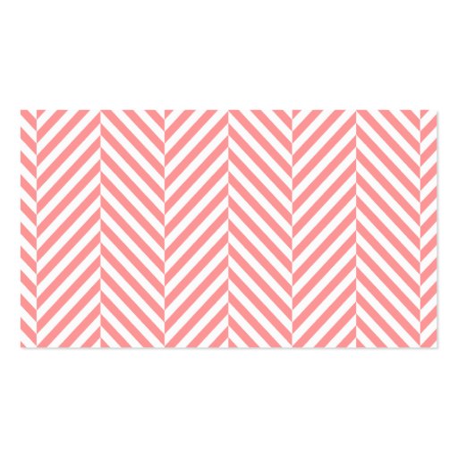 LOGO modern herringbone pattern coral black spot Business Card (back side)