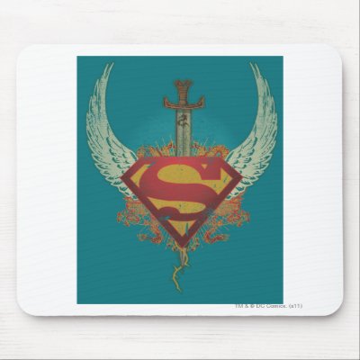 Logo with Wings - Blue mousepads