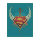 Logo with Wings - Blue Postcard