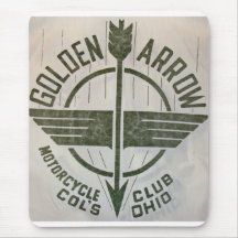 Logotipo de oro del club de la motocicleta de la f tapete de ratones