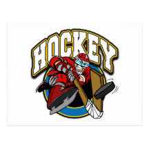 Logotipo del hockey tarjetas postales