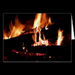 Logs in the Fireplace Card