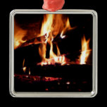Logs in the Fireplace Ornament