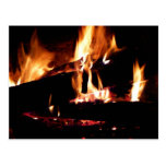 Logs in the Fireplace Postcard