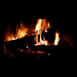 Logs in the Fireplace Print