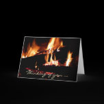 Logs in the Fireplace Thinking of You Card
