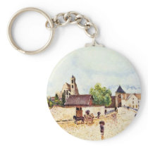 Loing At Moret In The Rain By Sisley Alfred Key Chain