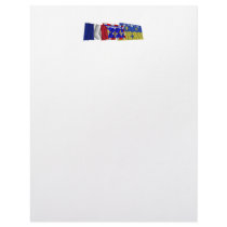 Loir-et-Cher, Centre & France flags Customized Letterhead
