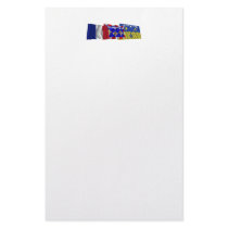 Loir-et-Cher, Centre & France flags Customized Stationery