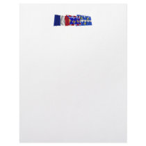 Loiret, Centre & France flags Custom Letterhead