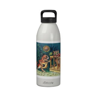 Lois Wain - A Tabby Cat Serenade - Funny Animals Reusable Water Bottle