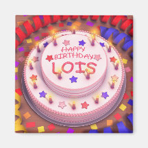 Lois's Birthday Cake Refrigerator Magnet