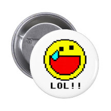 LOL!! Emoticon Pinback Button