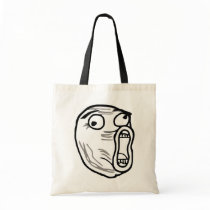 lol face meme humor rofl omg omfg tote bags