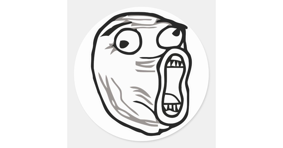 Lol Face Meme Humor Rofl Omg Omfg Classic Round Sticker Zazzle