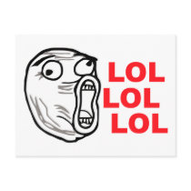 lol face meme humor rofl omg omfg postcards