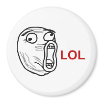 LOL Laugh Out Loud Rage Face Meme Fridge Magnet