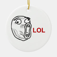 LOL Laugh Out Loud Rage Face Meme Christmas Tree Ornaments
