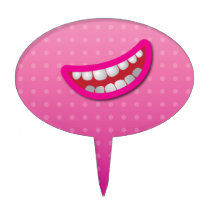 LOL laughing mouth with teeth cute! cake picks