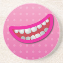 LOL laughing mouth with teeth cute! coasters