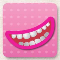 LOL laughing mouth with teeth cute! cork coasters