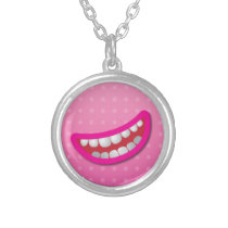 LOL laughing mouth with teeth cute! necklaces