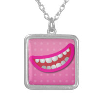 LOL laughing mouth with teeth cute! necklaces