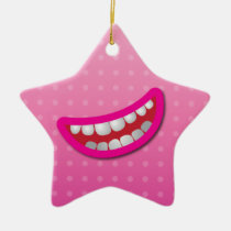 LOL laughing mouth with teeth cute! ornaments