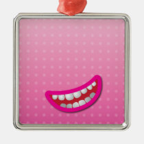 LOL laughing mouth with teeth cute! ornaments