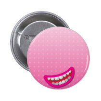 LOL laughing mouth with teeth cute! buttons