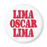 LOL Lima Oscar Lima Laugh Out Loud Fridge Magnets