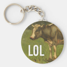 LOL says the Cow  - Trendium Art Captions Keychain