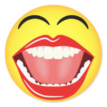 LOL Smiley Face Round Sticker