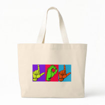 LOL Warhol ASL Sign Language Design #2 Tote Bags