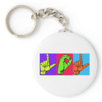 LOL Warhol ASL Sign Language Design #2 Keychain